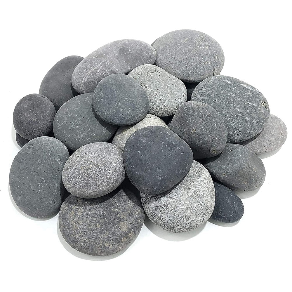 50 lbs Premium Black Grey Mexican Beach Pebbles